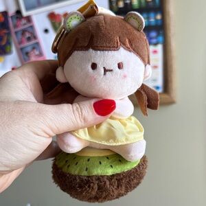 Roro Jump kiwi blind box Plush Doll with Yellow Dress